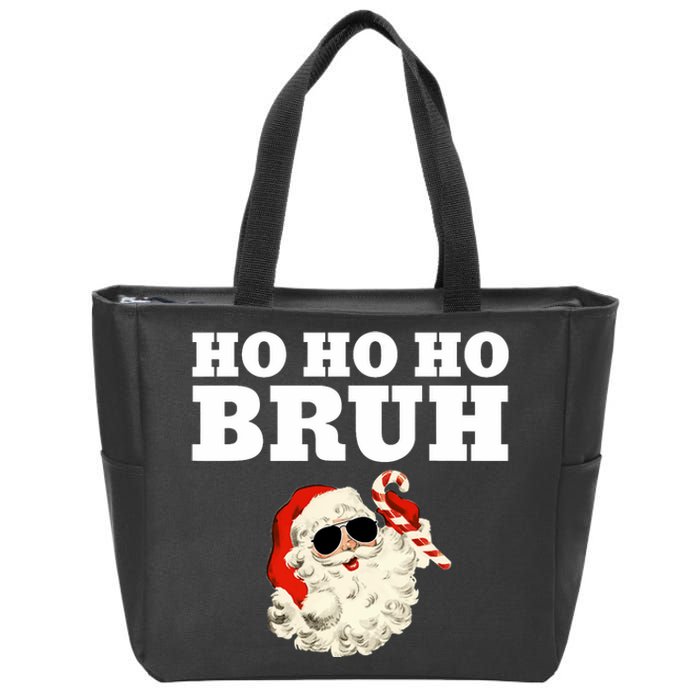 Ho Ho Ho Bruh Funny Christmas Santa Zip Tote Bag