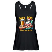 Ho Ho Hold My Beer Christmas In July Summer Santa Sunglasses Ladies Essential Flowy Tank