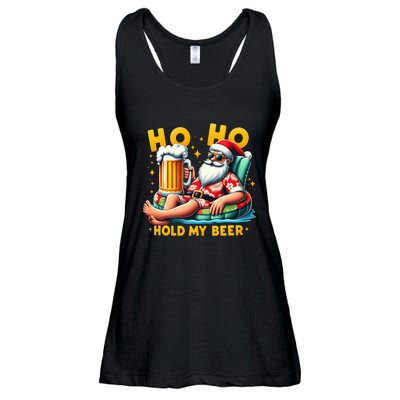 Ho Ho Hold My Beer Christmas In July Summer Santa Sunglasses Ladies Essential Flowy Tank