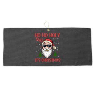 Ho Ho Holy Shit ItS Christmas Santa Funny Gift Large Microfiber Waffle Golf Towel