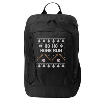Ho Ho HOME Run Funny Ugly Christmas Baseball lover City Backpack