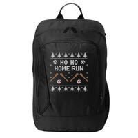 Ho Ho HOME Run Funny Ugly Christmas Baseball lover City Backpack