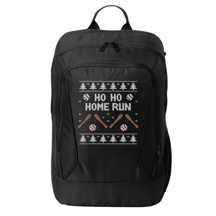 Ho Ho HOME Run Funny Ugly Christmas Baseball lover City Backpack