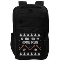 Ho Ho HOME Run Funny Ugly Christmas Baseball lover Impact Tech Backpack