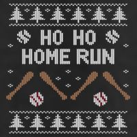 Ho Ho HOME Run Funny Ugly Christmas Baseball lover 11oz C Handle Ceramic Mug