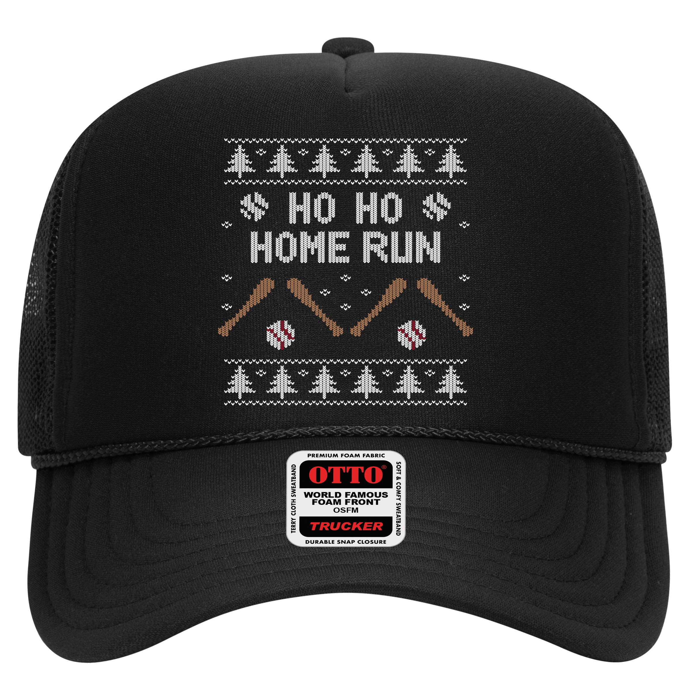 Ho Ho HOME Run Funny Ugly Christmas Baseball lover Hat
