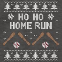 Ho Ho HOME Run Funny Ugly Christmas Baseball lover Vector Backpack