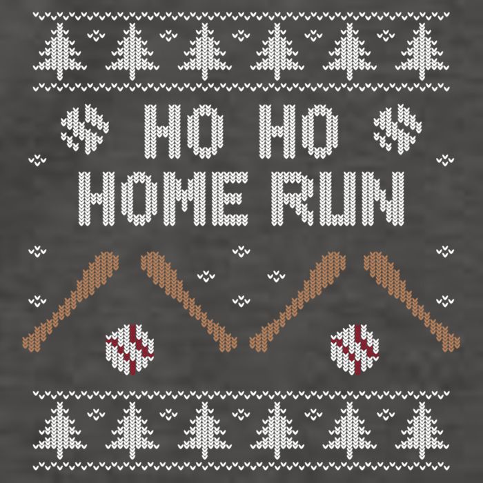 Ho Ho HOME Run Funny Ugly Christmas Baseball lover Vector Backpack