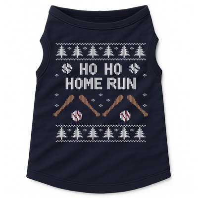 Ho Ho HOME Run Funny Ugly Christmas Baseball lover Doggie Tank