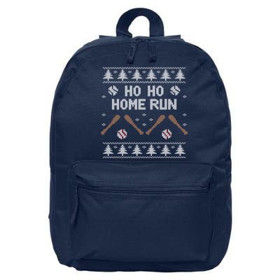 Ho Ho HOME Run Funny Ugly Christmas Baseball lover 16 in Basic Backpack