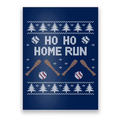 Ho Ho HOME Run Funny Ugly Christmas Baseball lover Poster
