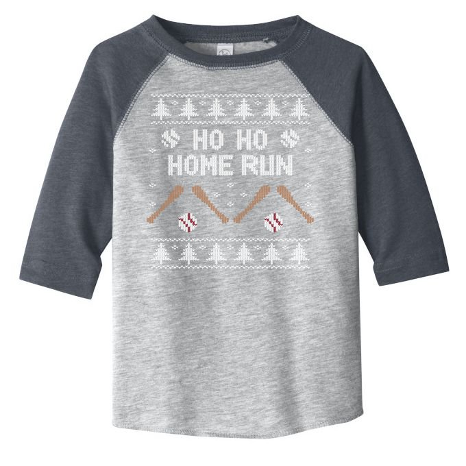 Ho Ho HOME Run Funny Ugly Christmas Baseball lover Toddler Fine Jersey T-Shirt
