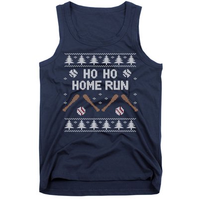 Ho Ho HOME Run Funny Ugly Christmas Baseball lover Tank Top