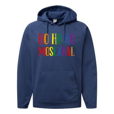 Ho Ho Ho Mosexual Gift Christmas Lgbt Pride Cool Gift Performance Fleece Hoodie