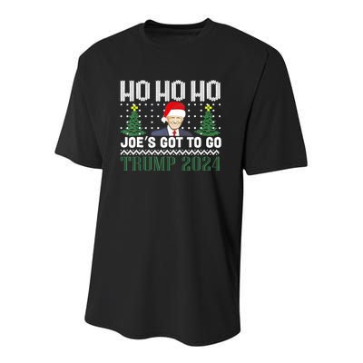 Ho Ho Ho JoeS Got To Go Trump 2024 Ugly Sweater Christmas Youth Performance Sprint T-Shirt