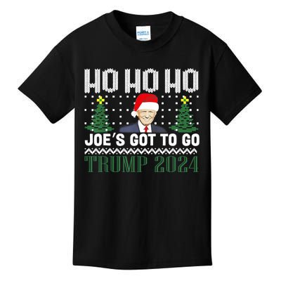 Ho Ho Ho JoeS Got To Go Trump 2024 Ugly Sweater Christmas Kids T-Shirt