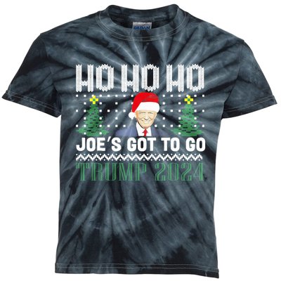 Ho Ho Ho JoeS Got To Go Trump 2024 Ugly Sweater Christmas Kids Tie-Dye T-Shirt