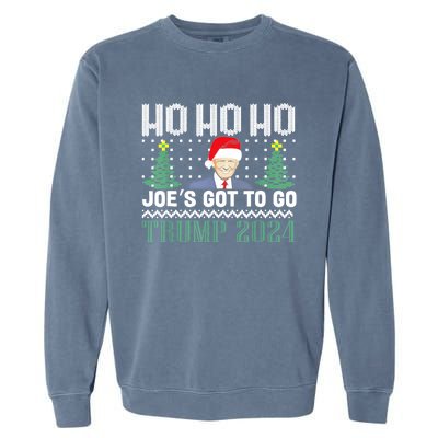 Ho Ho Ho JoeS Got To Go Trump 2024 Ugly Sweater Christmas Garment-Dyed Sweatshirt