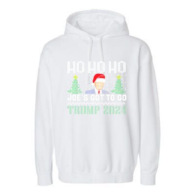 Ho Ho Ho JoeS Got To Go Trump 2024 Ugly Sweater Christmas Garment-Dyed Fleece Hoodie