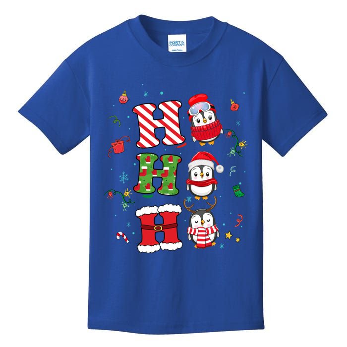 Ho Ho Ho Funny Xmas Christmas Pajamas Santa Penguin Gift Kids T-Shirt