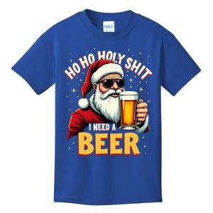 Ho Ho Holy Shit I Need A Beer Funny Santa Christmas Ing Gift Kids T-Shirt