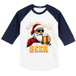 Ho Ho Holy Shit I Need A Beer Funny Santa Christmas Ing Gift Baseball Sleeve Shirt