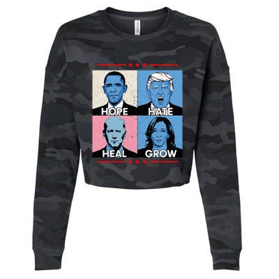 Hope Hate Heal Grow Political Leaders Cropped Pullover Crew