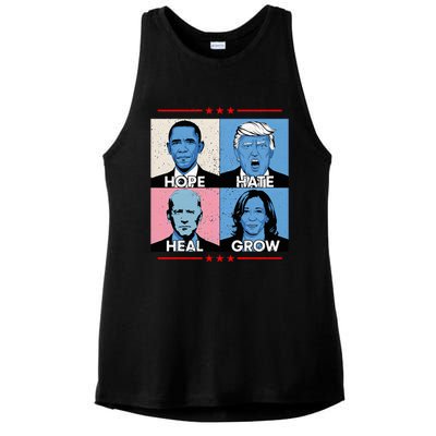 Hope Hate Heal Grow Political Leaders Ladies PosiCharge Tri-Blend Wicking Tank