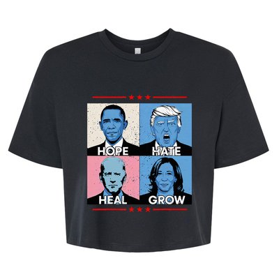 Hope Hate Heal Grow Political Leaders Bella+Canvas Jersey Crop Tee