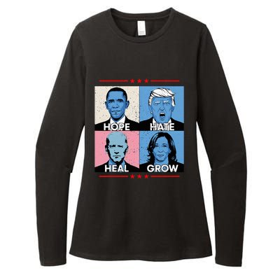 Hope Hate Heal Grow Political Leaders Womens CVC Long Sleeve Shirt