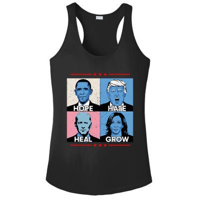 Hope Hate Heal Grow Political Leaders Ladies PosiCharge Competitor Racerback Tank