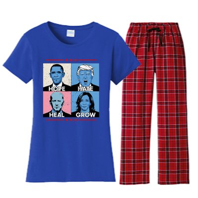 Hope Hate Heal Grow Political Leaders Women's Flannel Pajama Set