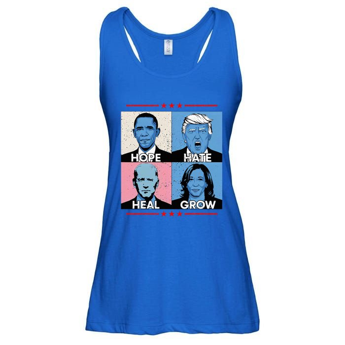 Hope Hate Heal Grow Political Leaders Ladies Essential Flowy Tank