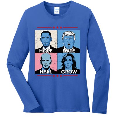 Hope Hate Heal Grow Political Leaders Ladies Long Sleeve Shirt