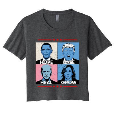 Hope Hate Heal Grow Political Leaders Women's Crop Top Tee