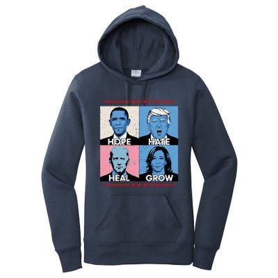 Hope Hate Heal Grow Political Leaders Women's Pullover Hoodie