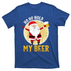 Ho Ho Hold My Beer Sarcastic Santa Bad Xmas Funny Gift T-Shirt