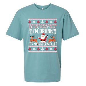 Ho Ho Holy Shit IM Drunk ItS My SisterS Fault Christmas Gift Sueded Cloud Jersey T-Shirt