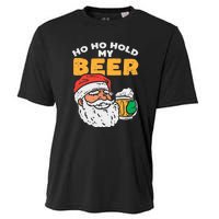 Ho Ho Hold My Beer Santa Funny Christmas Beer Lover Cooling Performance Crew T-Shirt