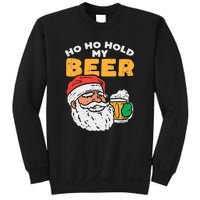 Ho Ho Hold My Beer Santa Funny Christmas Beer Lover Sweatshirt