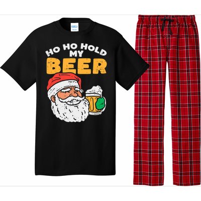 Ho Ho Hold My Beer Santa Funny Christmas Beer Lover Pajama Set