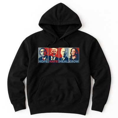 Hope Hate Heal Grow Vote Kamala 2024 Hoodie