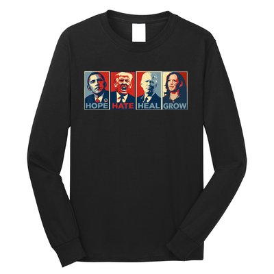 Hope Hate Heal Grow Vote Kamala 2024 Long Sleeve Shirt