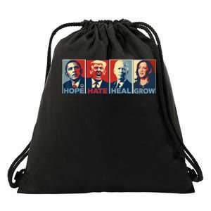 Hope Hate Heal Grow Vote Kamala 2024 Drawstring Bag