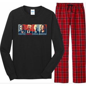 Hope Hate Heal Grow Vote Kamala 2024 Long Sleeve Pajama Set