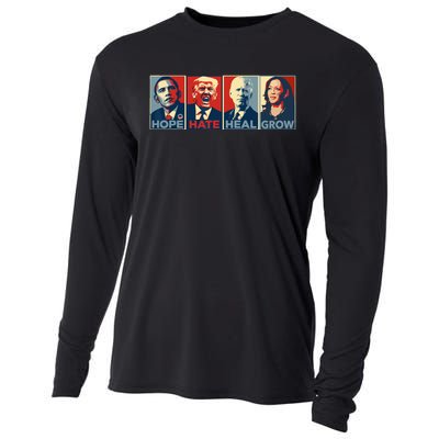 Hope Hate Heal Grow Vote Kamala 2024 Cooling Performance Long Sleeve Crew