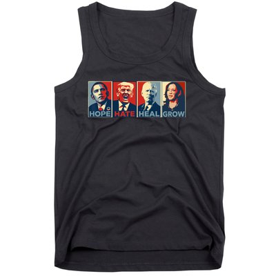 Hope Hate Heal Grow Vote Kamala 2024 Tank Top