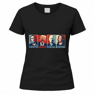 Hope Hate Heal Grow Vote Kamala 2024 Women's T-Shirt