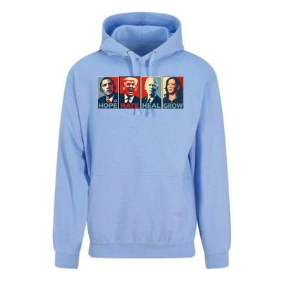 Hope Hate Heal Grow Vote Kamala 2024 Unisex Surf Hoodie