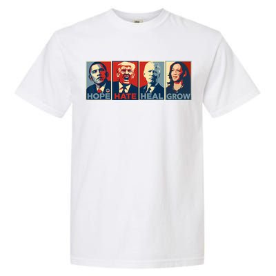 Hope Hate Heal Grow Vote Kamala 2024 Garment-Dyed Heavyweight T-Shirt